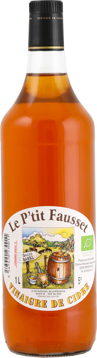 Bouteille de Vinaigre de Cidre Biologique Le P'tit Fausset 1 L