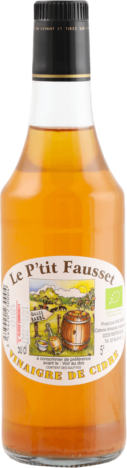 Bouteille de Vinaigre de Cidre Biologique Le P'tit Fausset 50 cl